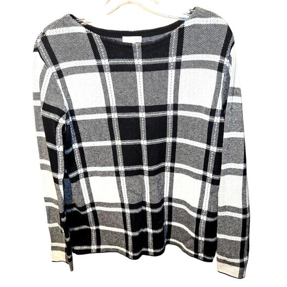 J Jill XS Black White Women's Sweater Misses Size 0 2 Extra Small - Picture 1 of 5